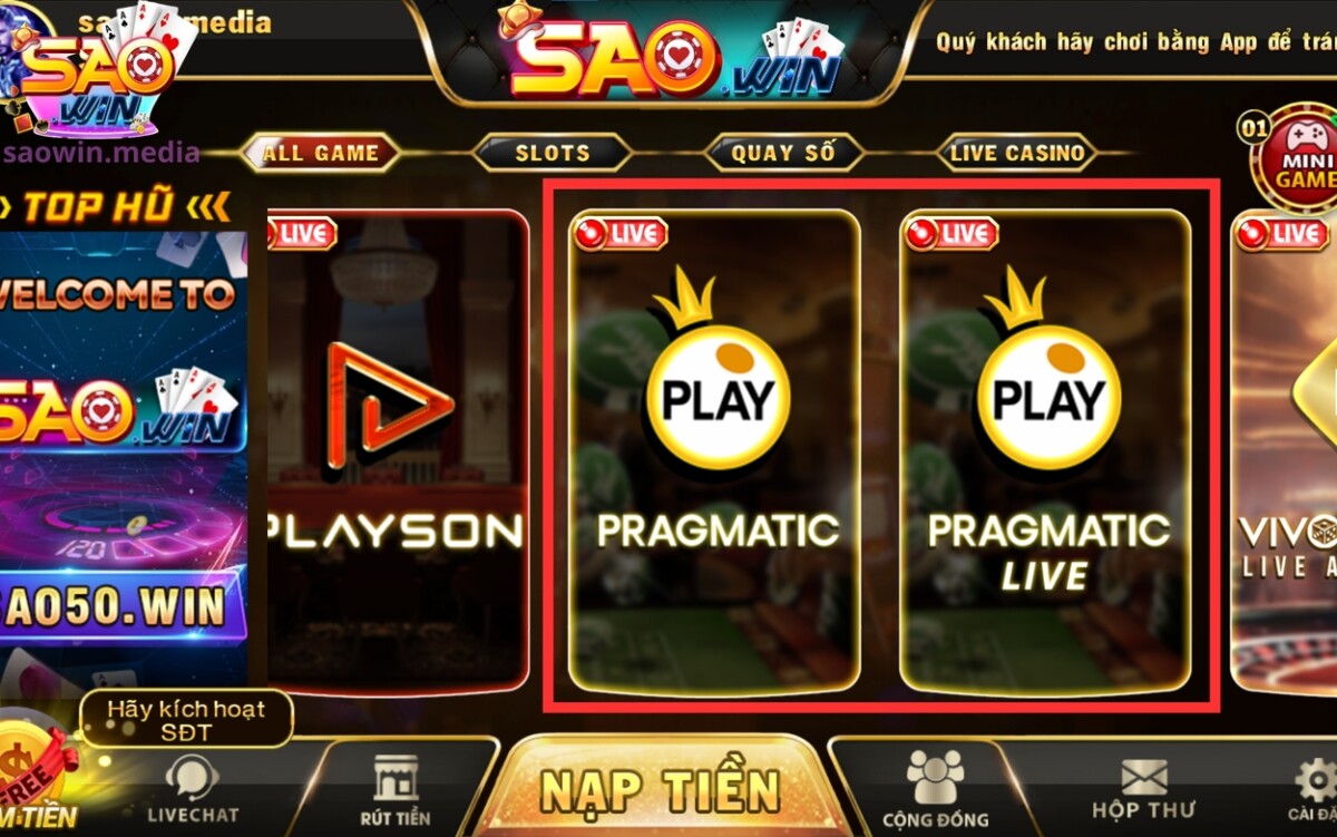 Sảnh casino live đẳng cấp với hàng loạt trò chơi đỉnh cao