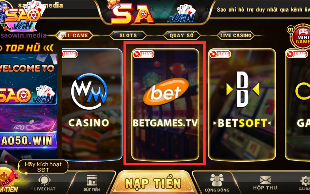 Review Betgame - Điểm Đến Hoàn Hảo Cho Người Chơi 1 Sảnh casino live đáng chơi nhất năm 2024 của Saowin