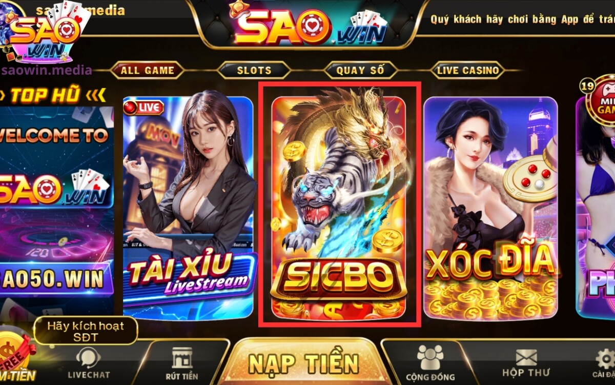 Sicbo - Trò chơi cá cược độc đáo mới lạ của Saowin